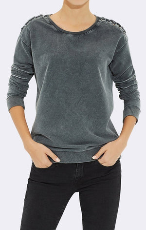 SHOULDER WOVEN SWEATSHIRT - Mavi Jeans