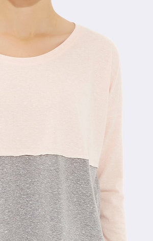 COLOR BLOCK LONG SLEEVE TOP - PINK - Mavi Jeans