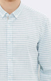 STRIPED LINEN SHIRT - AQUA - Mavi Jeans