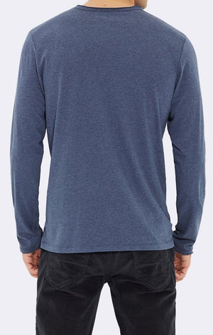 LONG SLEEVE CREW - HEATHER BLUE - Mavi Jeans