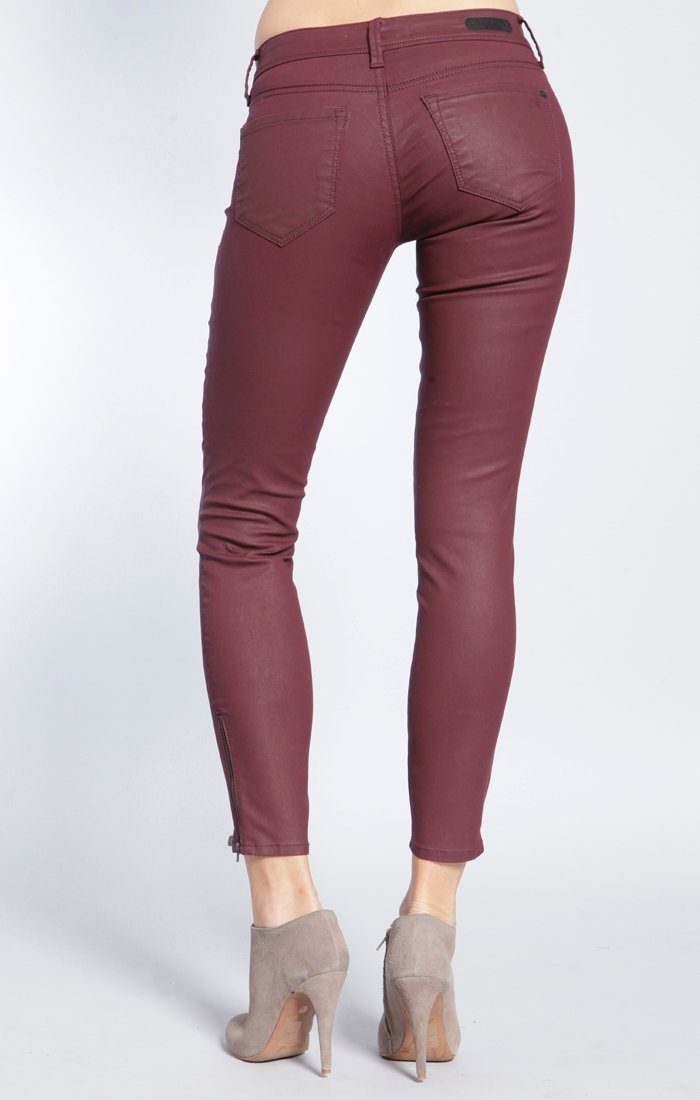 SERENITY ZIP  SKINNY  IN BORDEAUX JEATHER - Mavi Jeans