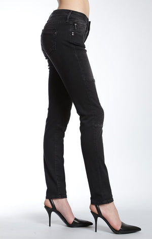 ADRIANA BIKER SKINNY IN SMOKE GLAM STR - Mavi Jeans