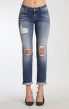 EMMA SLIM BOYFRIEND IN INDIGO EXTREME RIP VINTAGE - Mavi Jeans