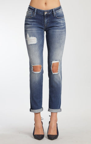 EMMA SLIM BOYFRIEND IN INDIGO EXTREME RIP VINTAGE - Mavi Jeans