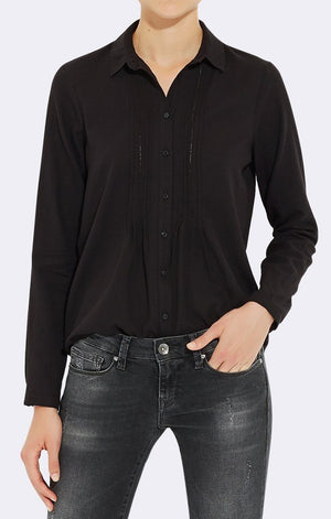 PINTUCK SHIRT - BLACK - Mavi Jeans