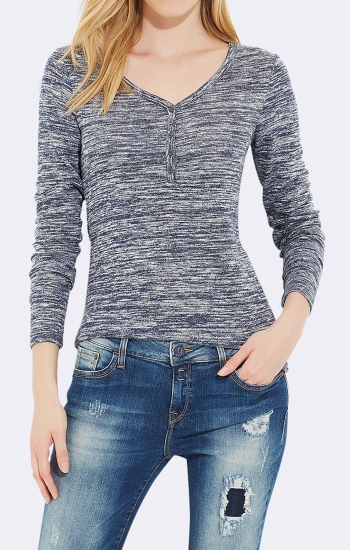 LONG SLEEVE HENLEY - Mavi Jeans