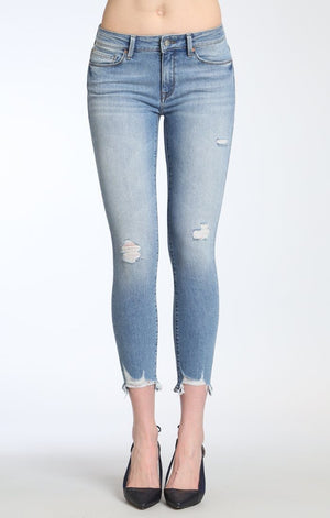 ADRIANA ANKLE SUPER SKINNY IN LT DESTRUCTED VINTAGE - Mavi Jeans