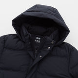 Men Seamless Down Hooded Coat | Black