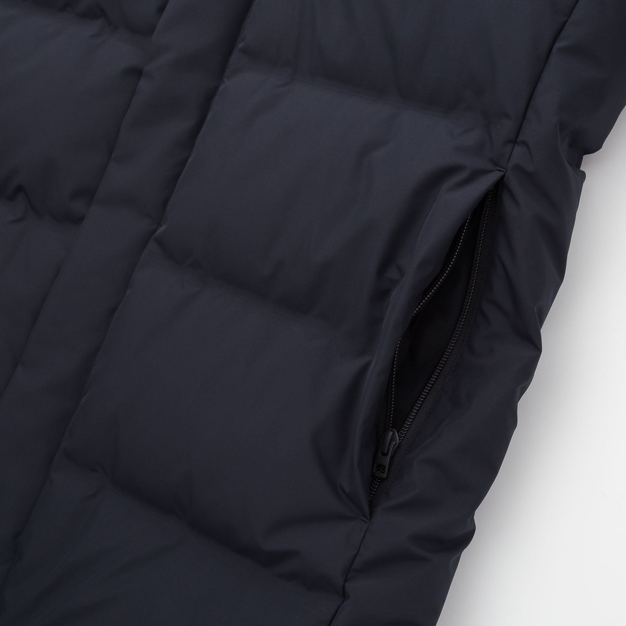 Men Seamless Down Hooded Coat | Navy